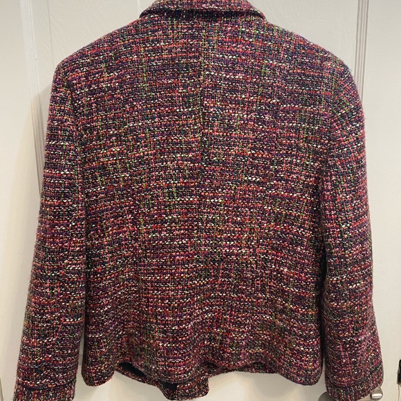 Multicoloured warm blazer with gold buttons - Picture 4 of 4